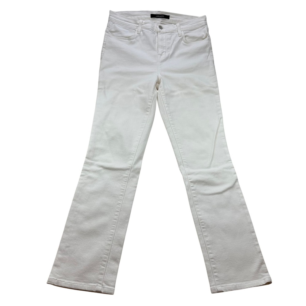 J Brand High Rise Rail Straight Leg Jeans White Blanc 2112C028 Size 29
